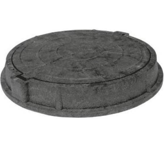 Изображение товара Люк Сантехкомплект полимер (тяжелый) круг 760х630 h=110 250кН сер/чер 004-0058