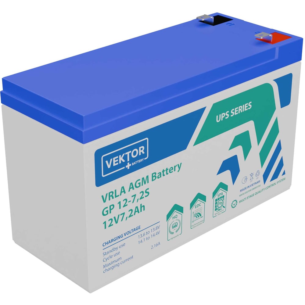 Изображение товара Аккумуляторная батарея VEKTOR BATTERY GP 12-7.2S 14312 для надежного питания