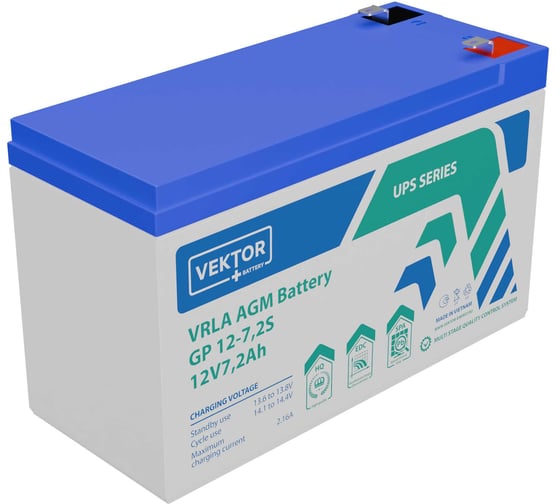 Изображение товара Аккумуляторная батарея VEKTOR BATTERY GP 12-7.2S 14312