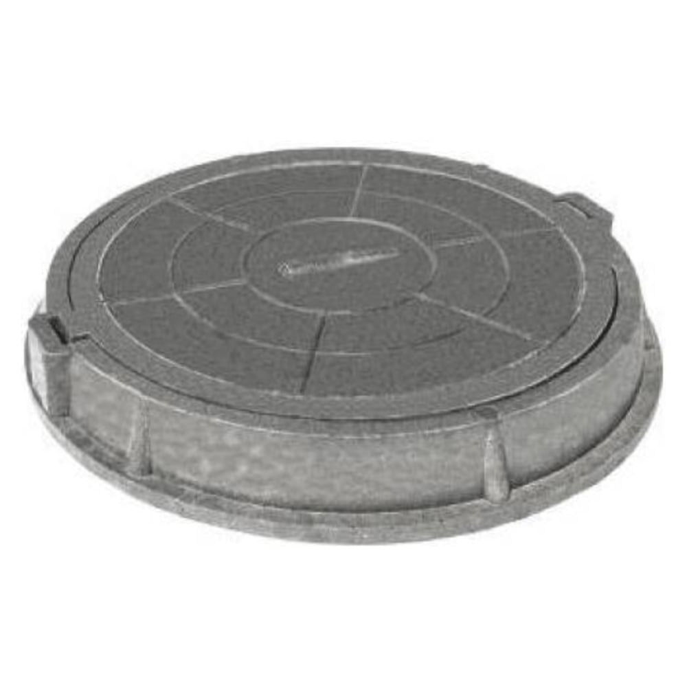 Изображение товара Люк Сантехкомплект полимер круглый 760х630 h=110 серо-черный