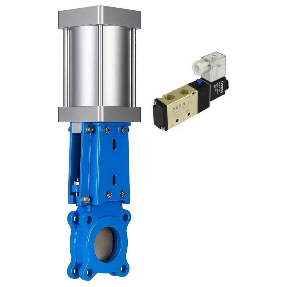 Изображение товара Задвижка шиберная DN.ru 304-304-M-1W-Fb-2P Ду150 Ру10 WENZ пневмопривод