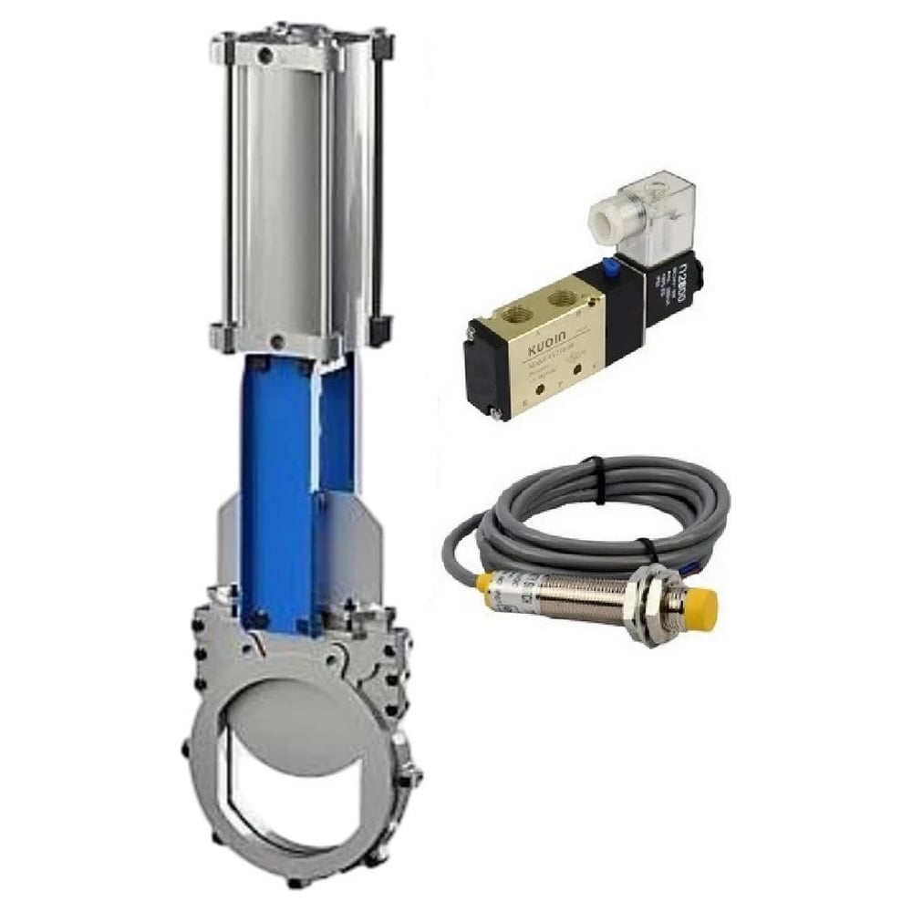 Изображение товара Задвижка шиберная DN.ru 304-304-EPDM-2W-Fb-2P Ду50 Ру16 WENZ пневмопривод