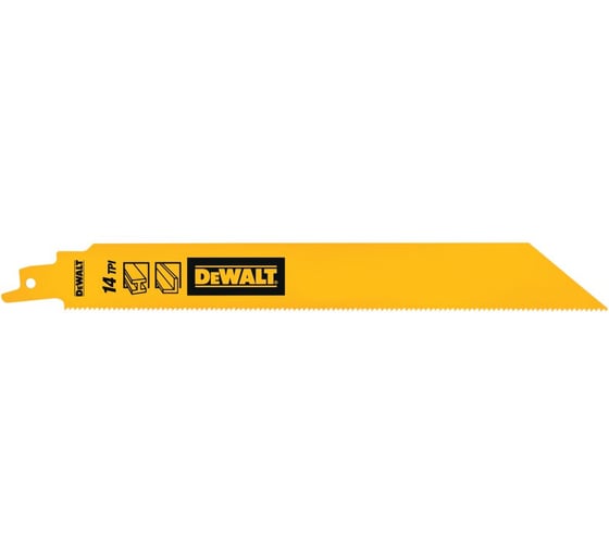 Изображение товара Полотно для сабельной пилы DEWALT DT90387, по металлу, 228 мм, 14 TPI, 5 шт DT90387-QZ