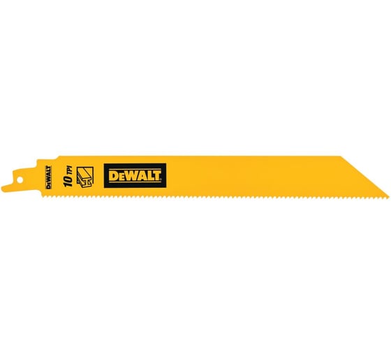 Изображение товара Полотно для сабельной пилы DEWALT DT90386, по металлу, 228 мм, 10 TPI, 5 шт DT90386-QZ