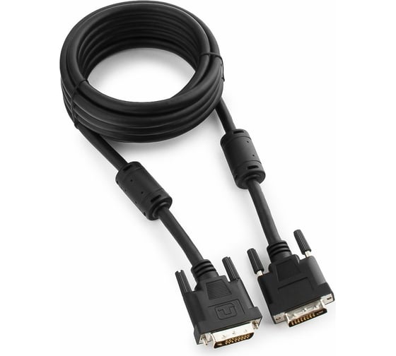 Изображение товара Кабель Cablexpert DVI-D dual link, 25M/25M, экран, феррит.кольца, медь, 3м, черный, пакет, CC-DVI2-BK-10