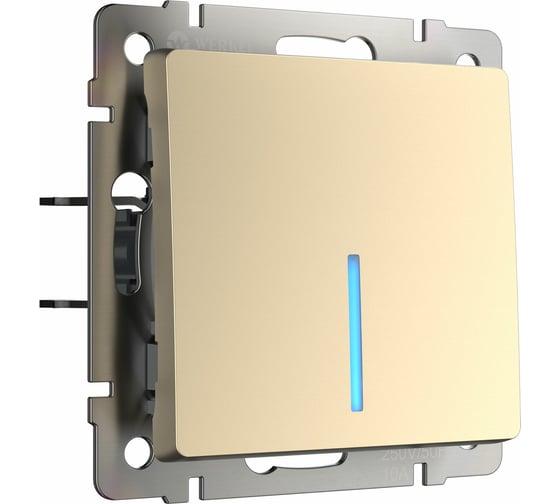 Изображение товара Одноклавишный проходной выключатель WERKEL W1112111 с подсветкой шампань a050871