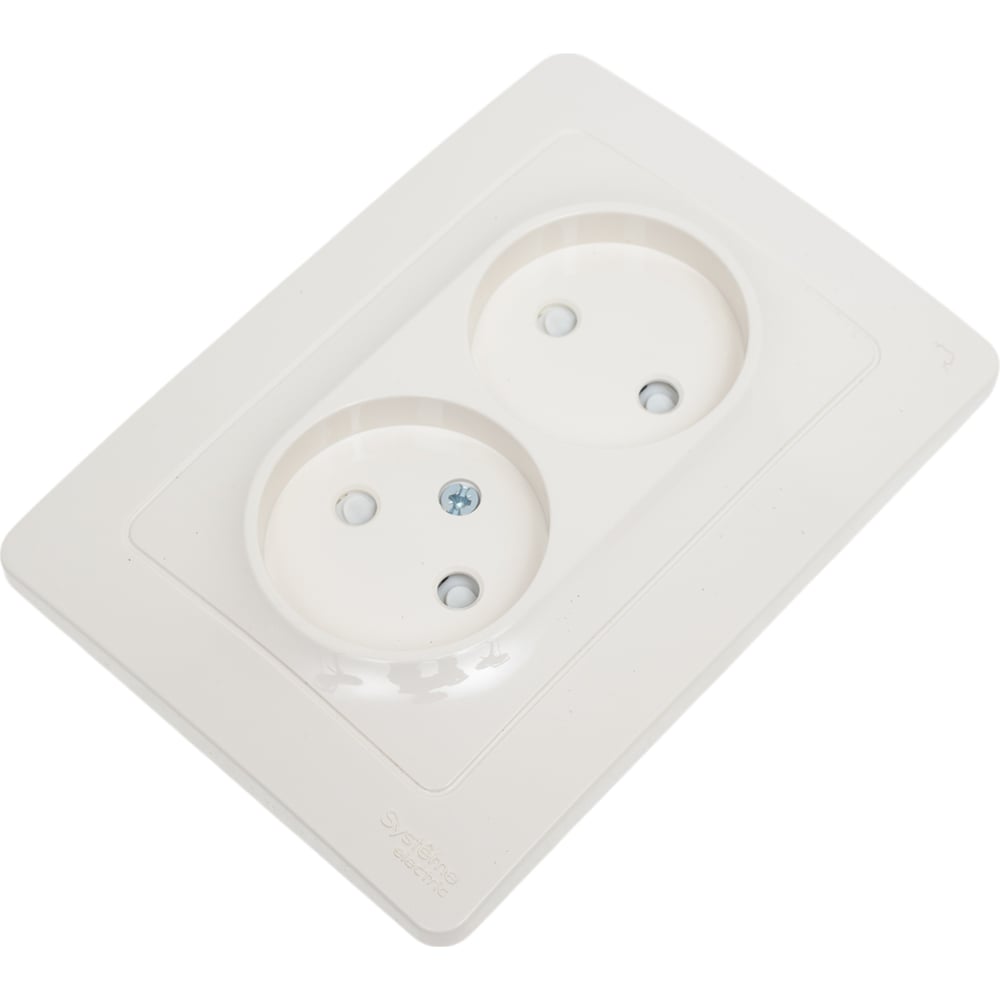 Изображение товара Розетка Systeme Electric Blanca внутренняя молочная 2 гнезда IP20