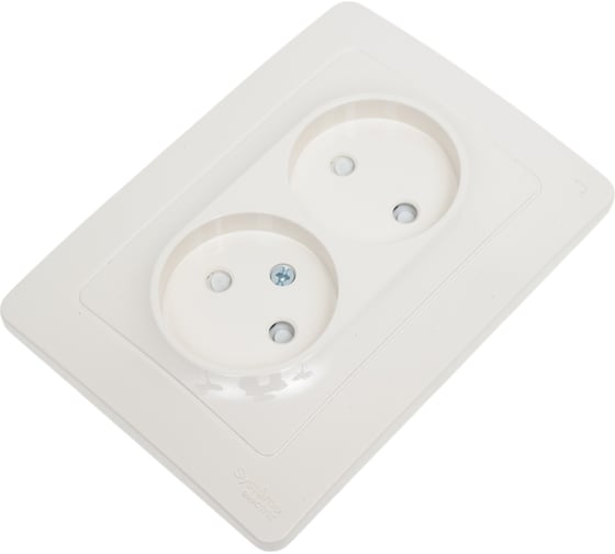 Изображение товара Розетка Systeme Electric Blanca внутр Молочная 2-ая б/з со шторками, 16А, 250В SE BLNRS000122