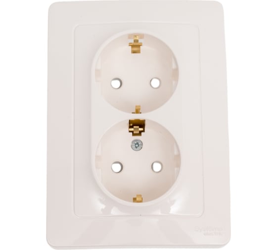 Изображение товара Розетка Systeme Electric Blanca внутр Молочная 2-ая с/з со шторками, 16А, 250В SE BLNRS001122