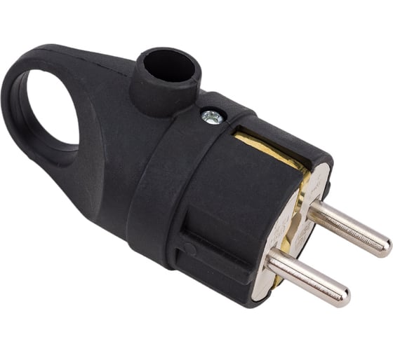 Изображение товара Штепсельная вилка NE-AD с кольцом, каучук, с заземлением 16А, 250В, черный 1102