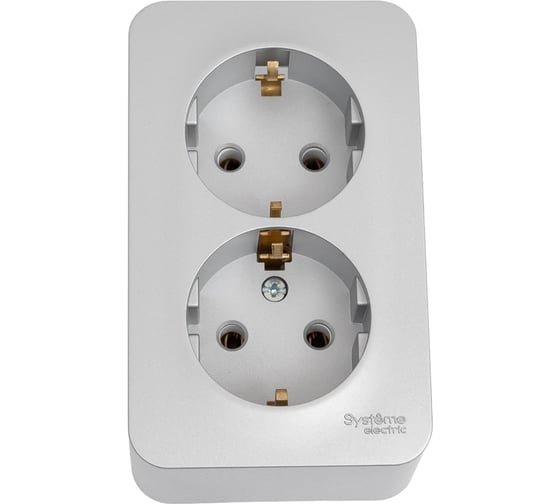 Изображение товара Розетка Systeme Electric Blanca наруж Алюминий 2-ая с/з без шторок, 16А, 250В SE BLNRA010203