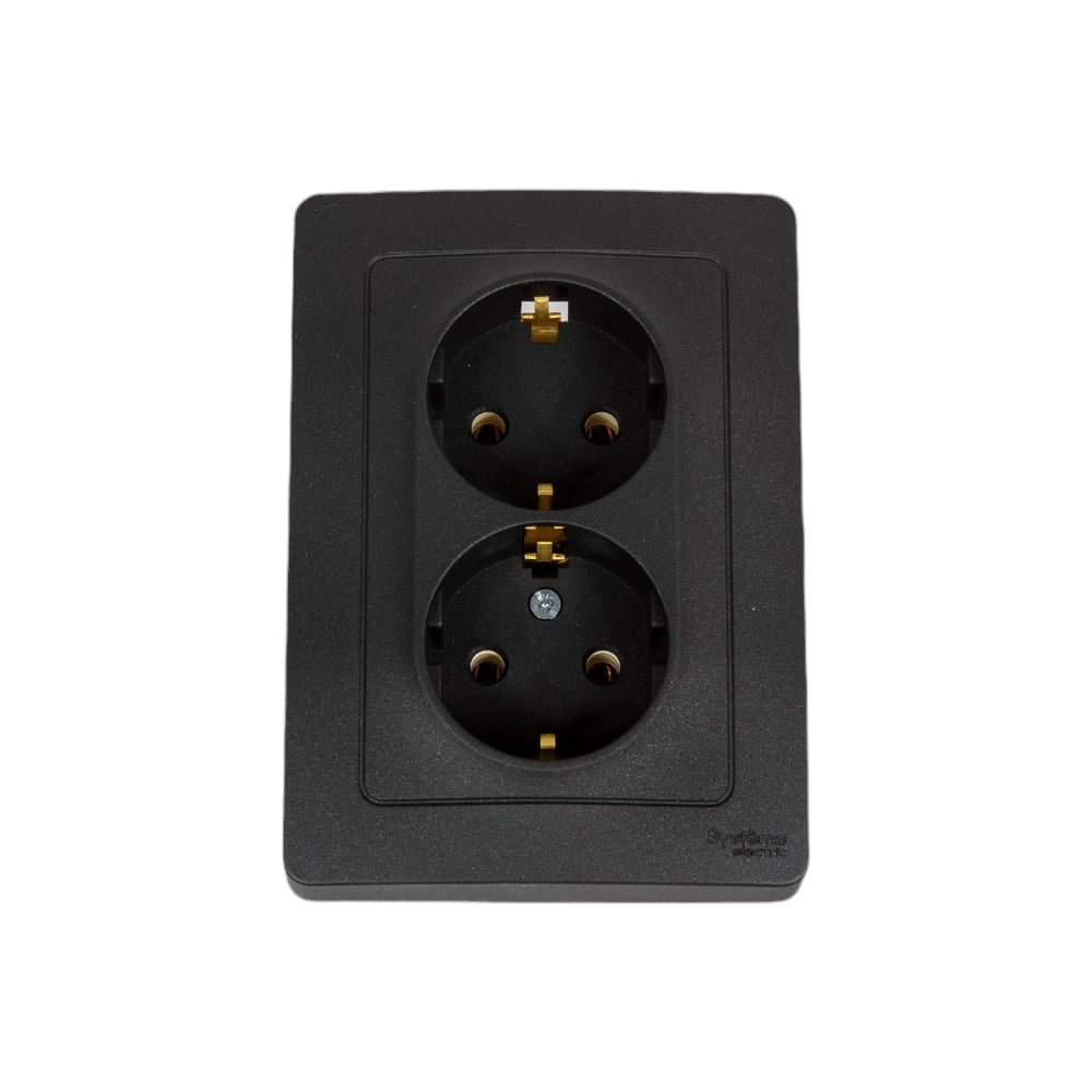 Изображение товара Розетка Systeme Electric Blanca антрацит 2-ая с/з без шторок 16А