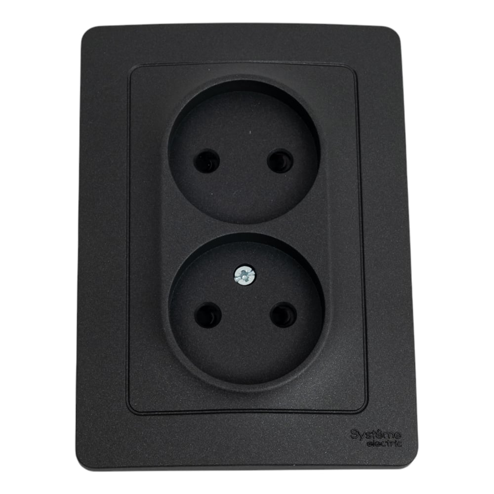 Изображение товара Внутренняя антрацитовая силовая розетка Blanca 16А 250В с защитными шторками