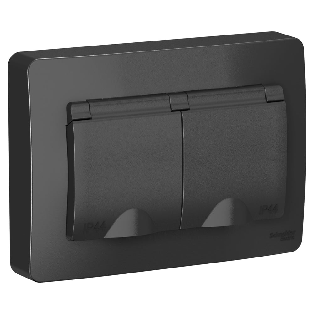 Изображение товара Розетка внутренняя антрацитовая Blanca с защитными шторками 16А 250В