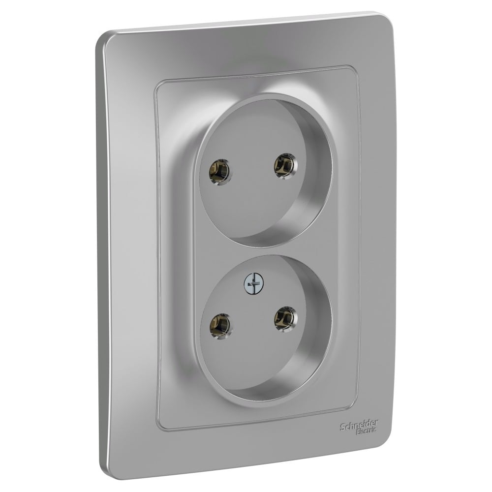 Изображение товара Розетка Sistema Electric Blanca внутр Алюминий 2 гнезда 16А 250В IP20