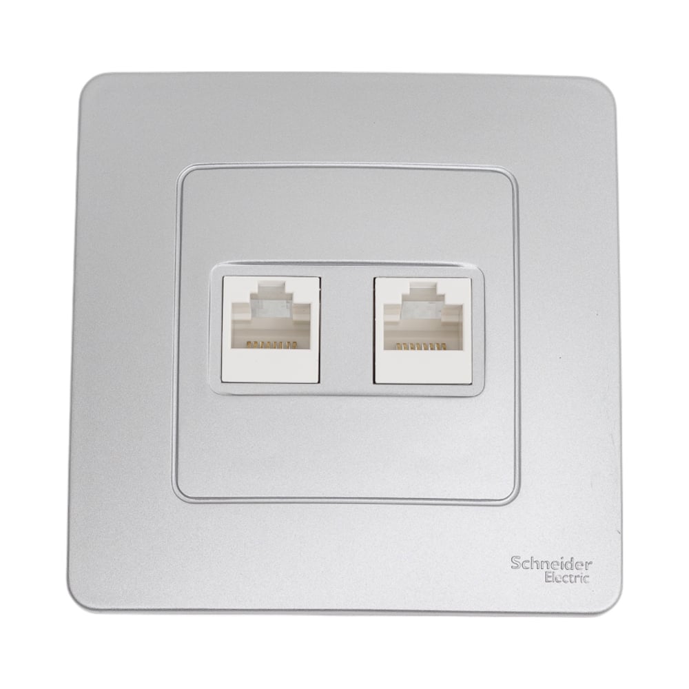 Изображение товара Компьютерная розетка Systeme Electric Blanca 2-ая RJ45 Алюминий