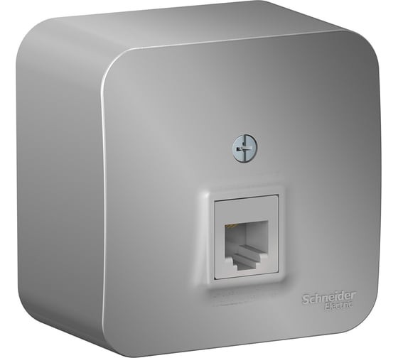 Изображение товара Телефонная розетка Systeme Electric Blanca наруж Алюминий RJ11 изолир. пластина SE BLNIA011003