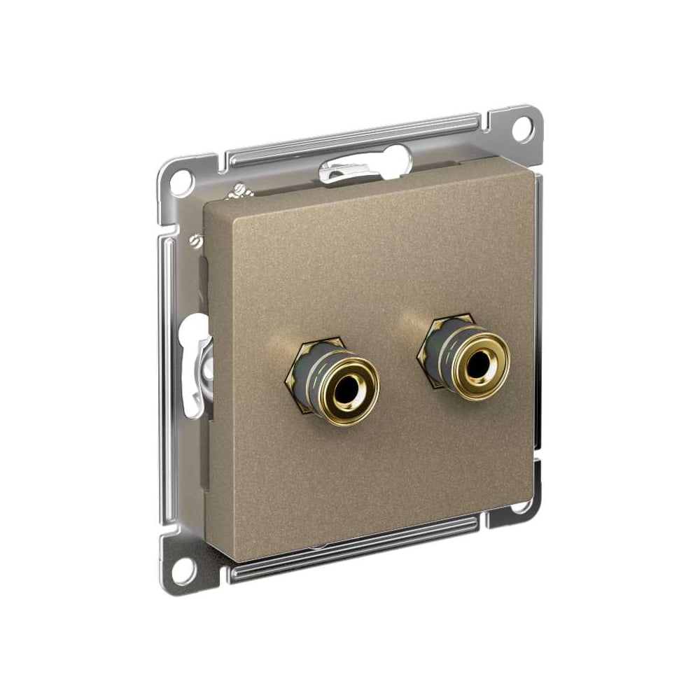 Изображение товара Аудиорозетка Systeme Electric AtlasDesign Шампань двухместная SE ATN000587