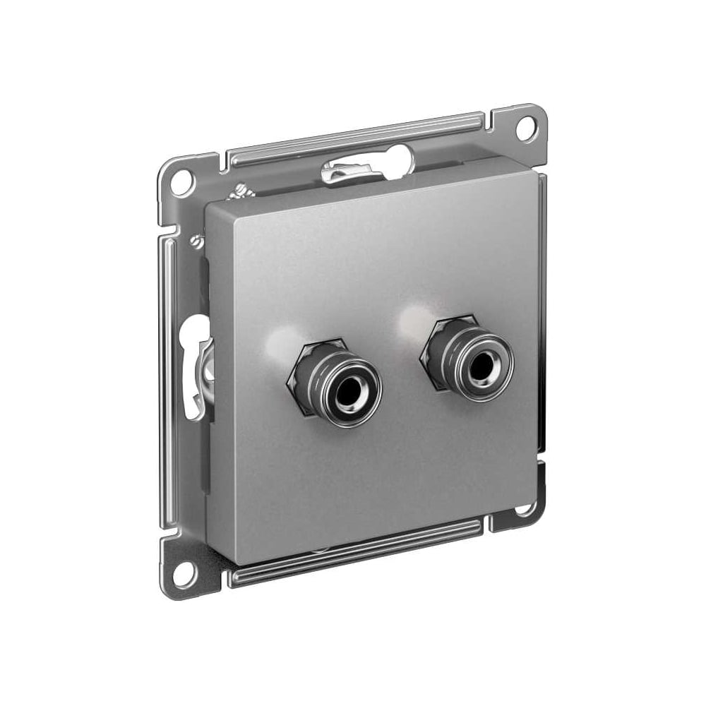 Изображение товара Аудиорозетка Systeme Electric AtlasDesign двухместная алюминий IP20