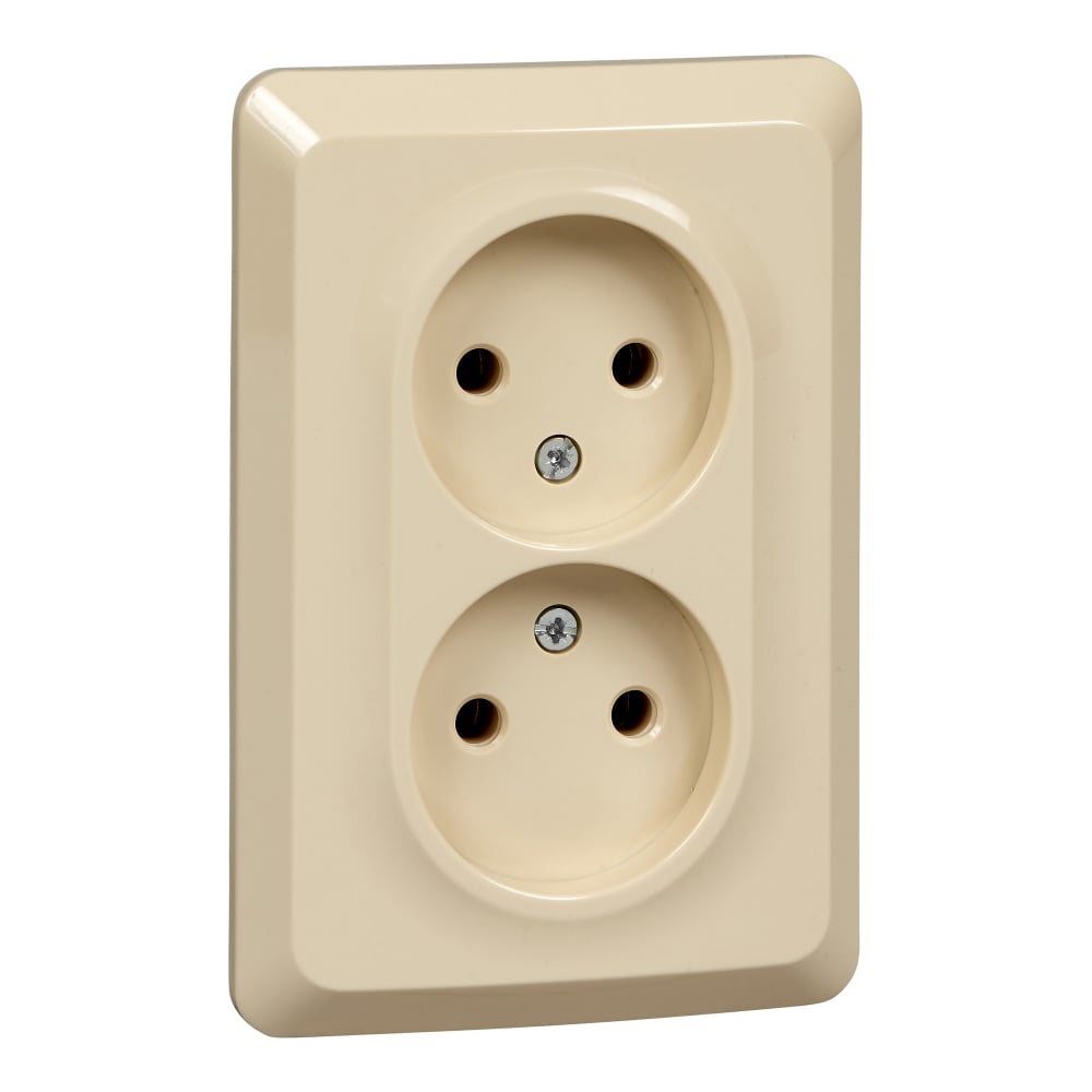 Изображение товара Розетка Systeme Electric Этюд Крем 2-ая без заземления 16А 250В SE PC16-105K