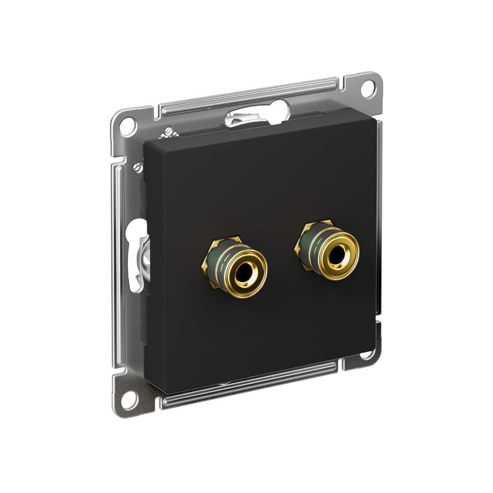 Изображение товара Аудиорозетка Systeme Electric AtlasDesign Карбон двухместная SE ATN001087