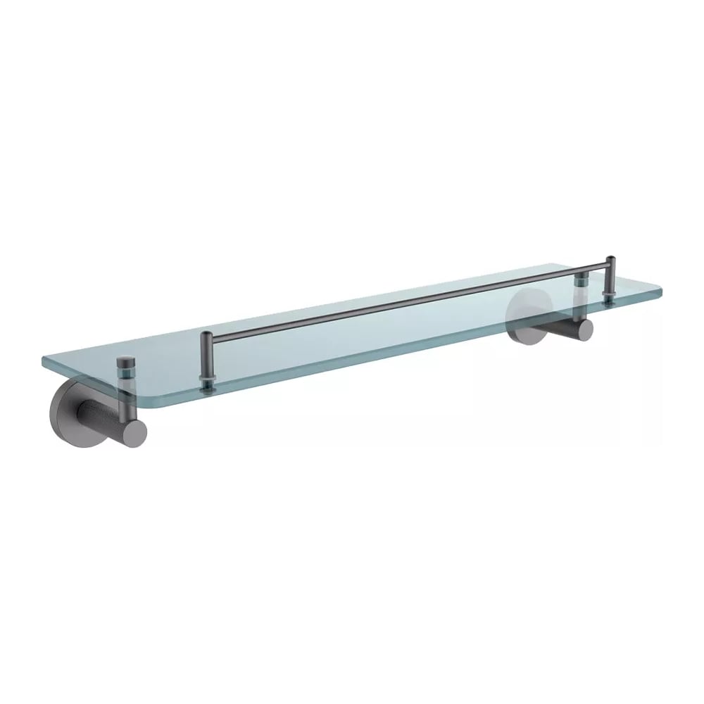 Изображение товара Стеклянная полка VIEIR 1-ярусная настенная с держателями из нержавеющей стали