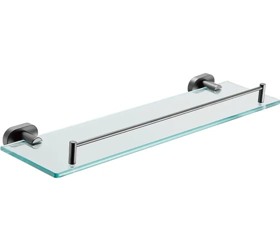 Изображение товара Полка стеклянная VIEIR настенная 1-ярусная, нержавеющая сталь, графит, V5121-G