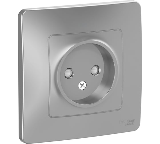 Изображение товара Розетка Systeme Electric Blanca внутр Алюминий б/з со шторками, 16А, 250В SE BLNRS000113