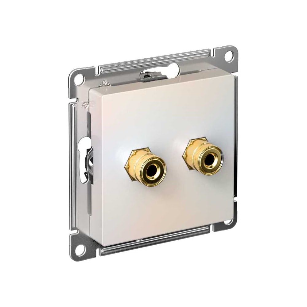 Изображение товара Двухместная аудиорозетка Systeme Electric AtlasDesign Жемчуг IP20