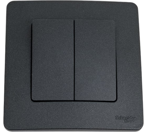 Изображение товара Переключатель Systeme Electric Blanca внутр Антрацит 2-клавишный, 10А, 250B SE BLNVS106606