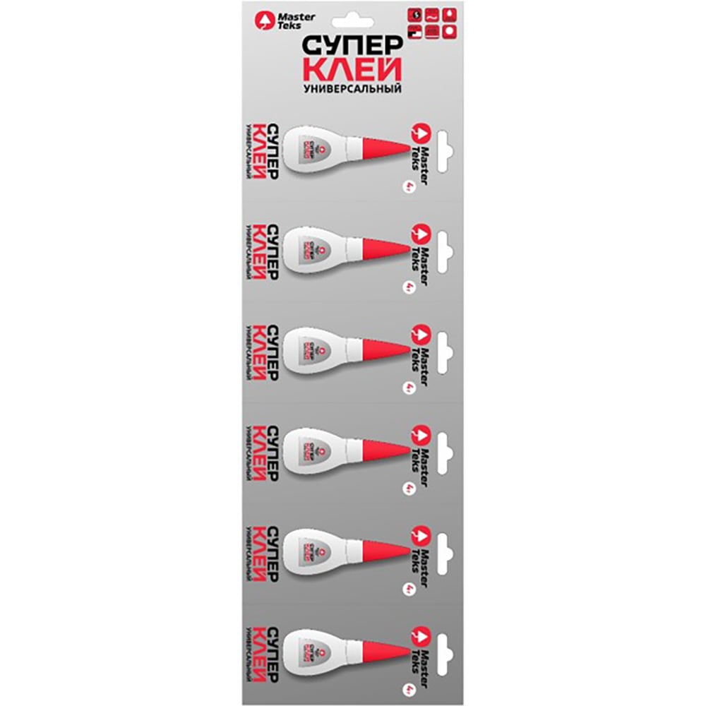 Изображение товара Супер-клей цианоакрилатный MASTERTEKS 4 г водостойкий для керамики, стекла, кожи