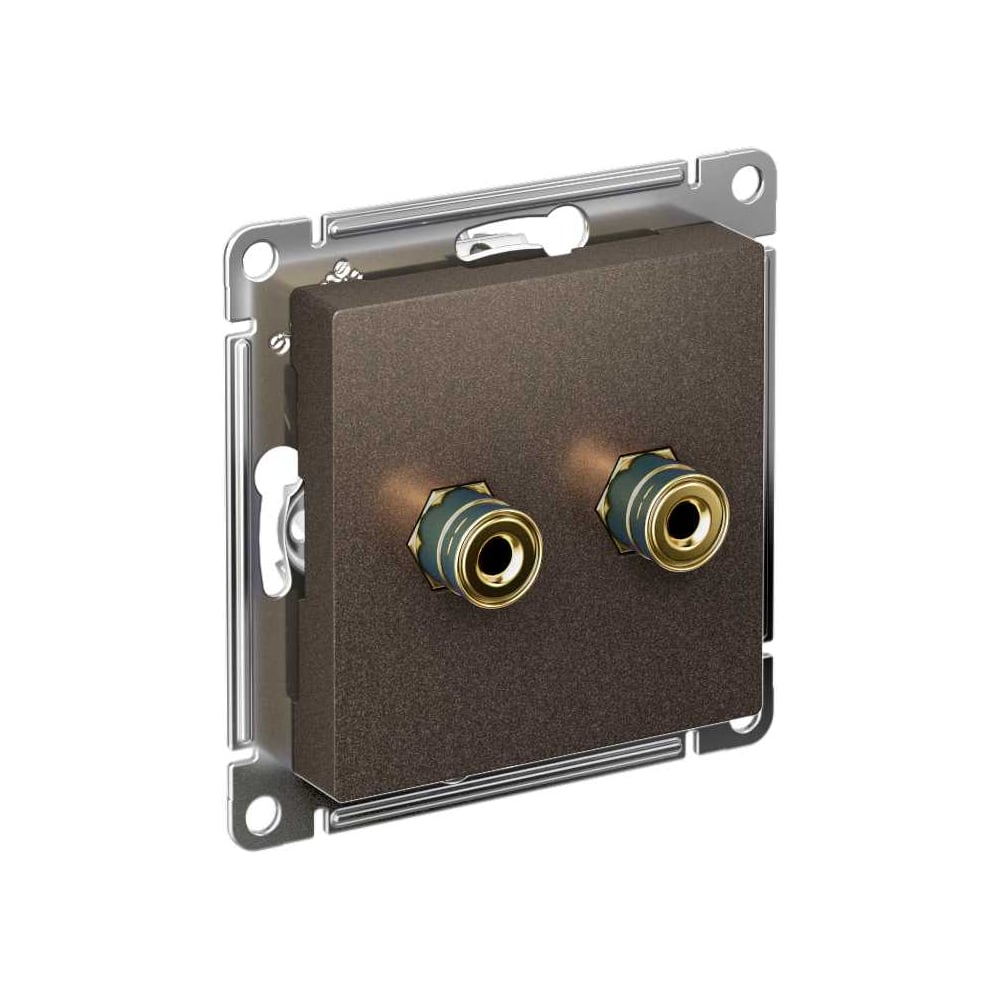 Изображение товара Аудиорозетка Systeme Electric AtlasDesign Мокко двухместная для скрытого монтажа