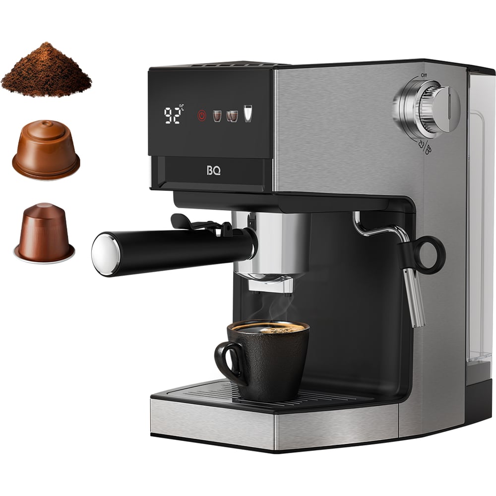 Изображение товара Кофеварка эспрессо 3 в 1 BQ CM3003 стальной-черный