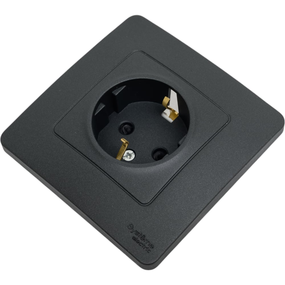 Изображение товара Розетка Systeme Electric Blanca антрацит с защитными шторками 16А 250В
