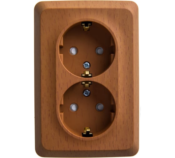 Изображение товара Наружная розетка Systeme Electric Этюд Бук 2-ая угловая с заземлением, со шторками 16А 250B SE PA16-108T