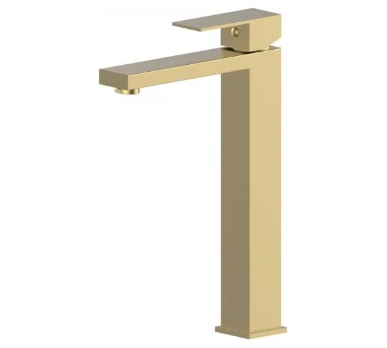 Изображение товара Смеситель для раковины-чаши ViEiR нержавеющая сталь матовое золото высокий однорычажный для умывальника-чаши V363512-S