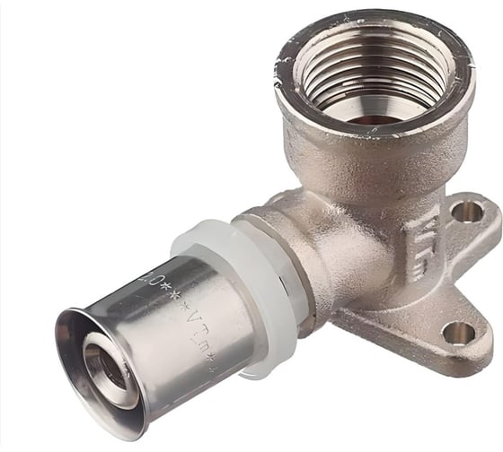 Изображение товара Обжимной угол ViEiR с креплением для металлопластиковых труб 20×1/2 внутренняя резьба VRKL203FC VRKL203FС