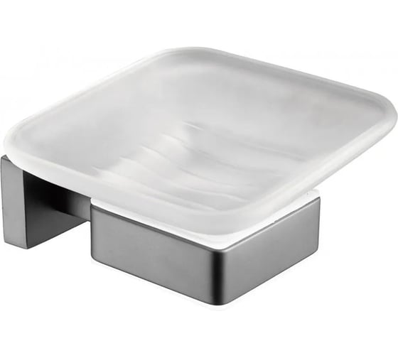 Изображение товара Мыльница настенная стеклянная ViEir, графит, V5003-G