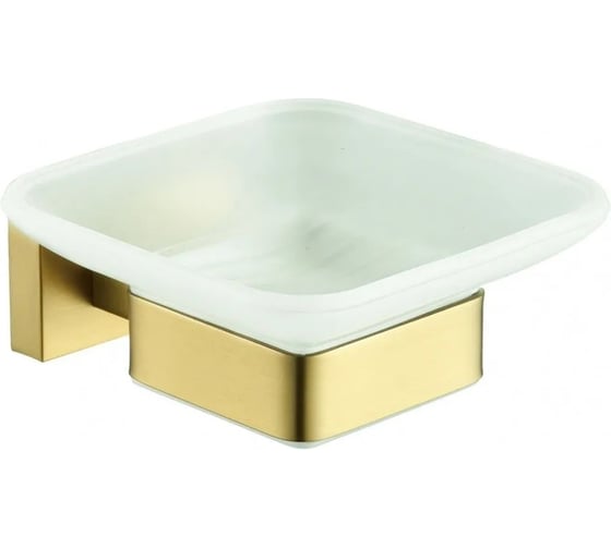 Изображение товара Мыльница настенная стеклянная ViEir, матовое золото, V5003-S