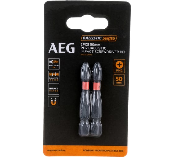 Изображение товара Биты ударные AAK502PH2 (2 шт; PH2; 50 мм) AEG 4932479165