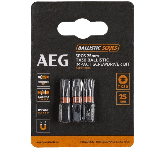 Изображение товара Биты ударные AAK253TX30 (3 шт; TX30; 25 мм) AEG 4932479176