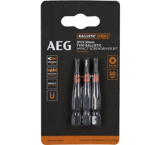 Изображение товара Биты ударные AAK503TX10 (3 шт; TX10; 50 мм) AEG 4932479186