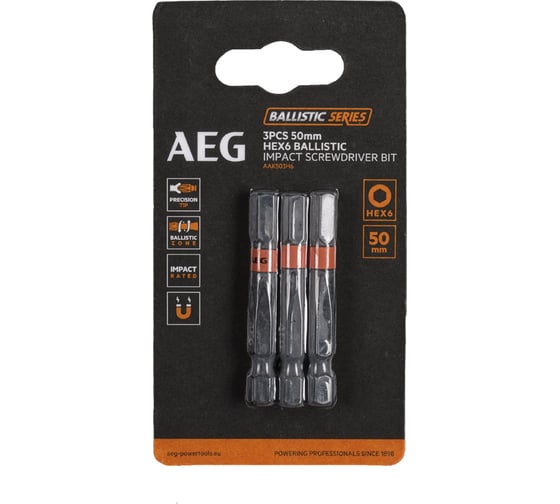 Изображение товара Биты ударные AAK503H6 (3 шт; HEX6; 50 мм) AEG 4932479194