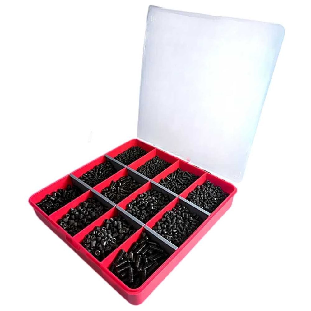 Изображение товара Винты гужоны 23 Болта М3,4,5,6 к.п 12.9 DIN913 в органайзере набор 1 20000066