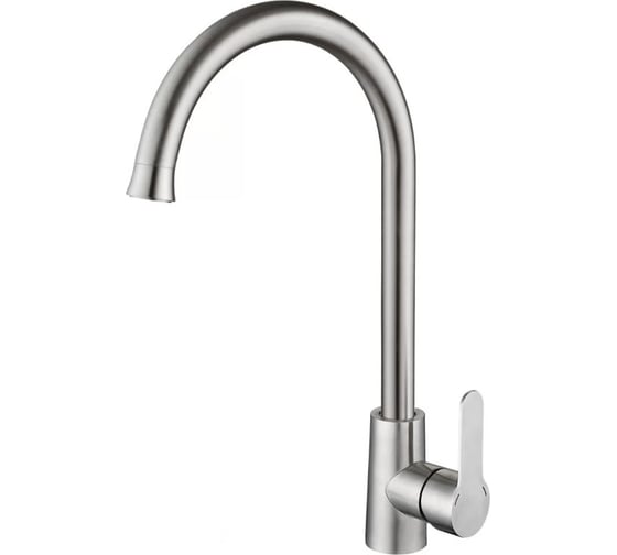 Изображение товара Смеситель для кухни однорычажный ViEiR из нержавеющей стали с высоким изливом сатин для кухонной мойки V15045