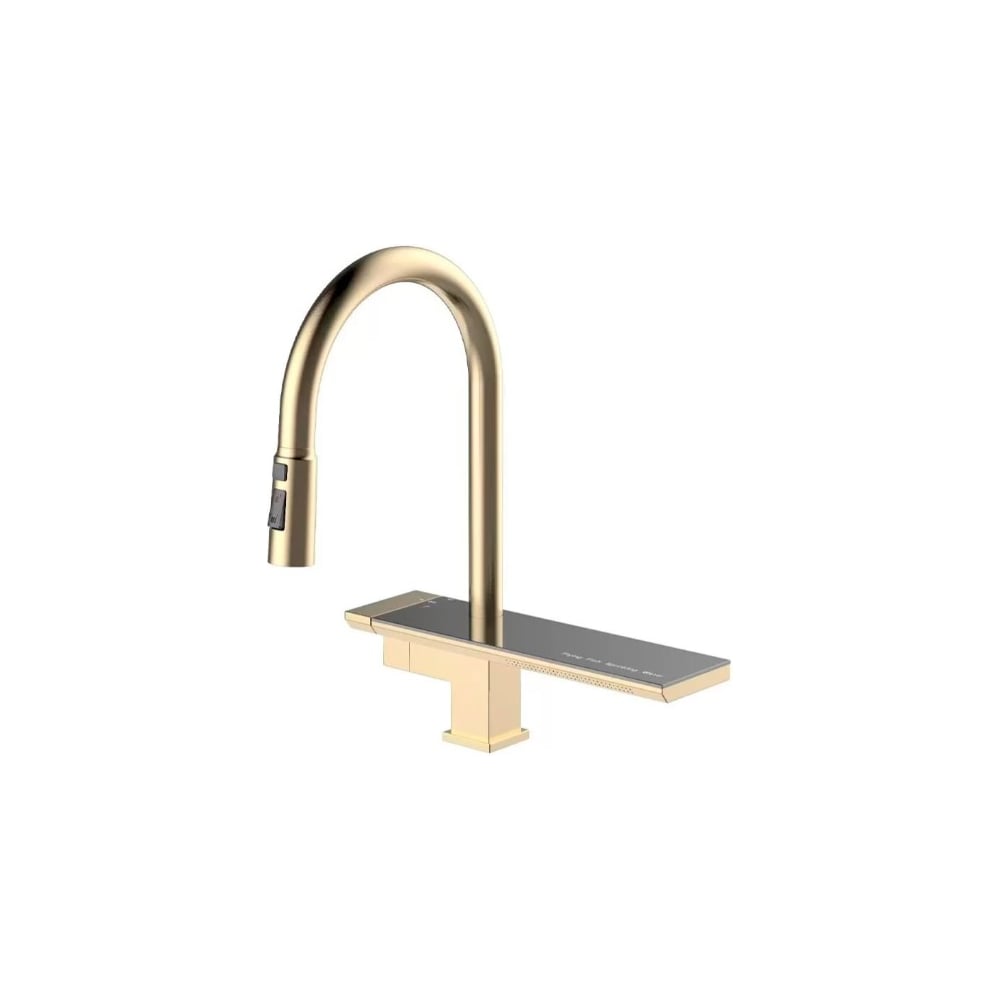 Изображение товара Смеситель для кухни высокий ViEiR V15014-S с выдвижной лейкой золото