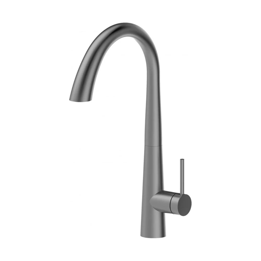Изображение товара Современный высокий однорычажный смеситель для кухни графит с выдвижной лейкой ViEiR V15058-G