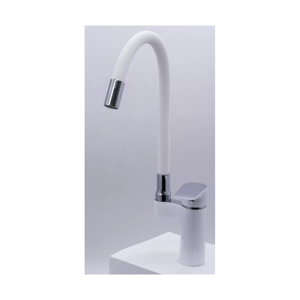 Изображение товара Однорычажный смеситель для кухни ViEiR с высоким поворотным изливом белый V263521-FF