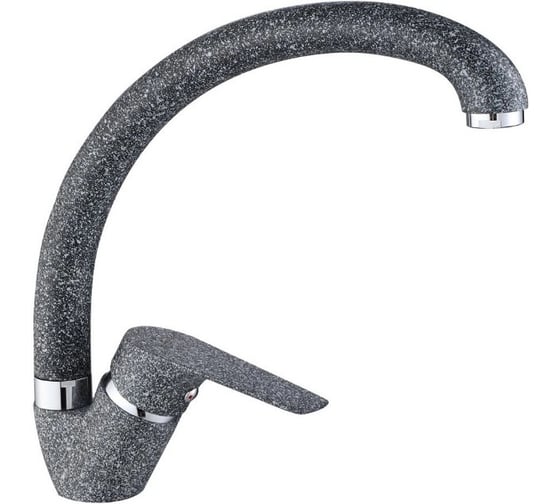 Изображение товара Смеситель для кухни однорычажный латунный ViEiR высокий излив черно-серый точечный для дизайнерской кухонной мойки V063521-HC