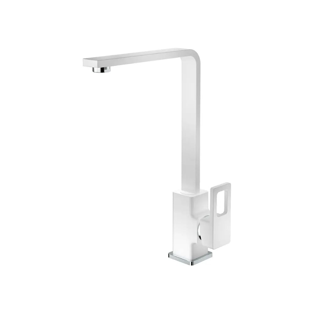 Изображение товара Смеситель для кухни Г-образный ViEiR высокий квадратный излив латунь белый